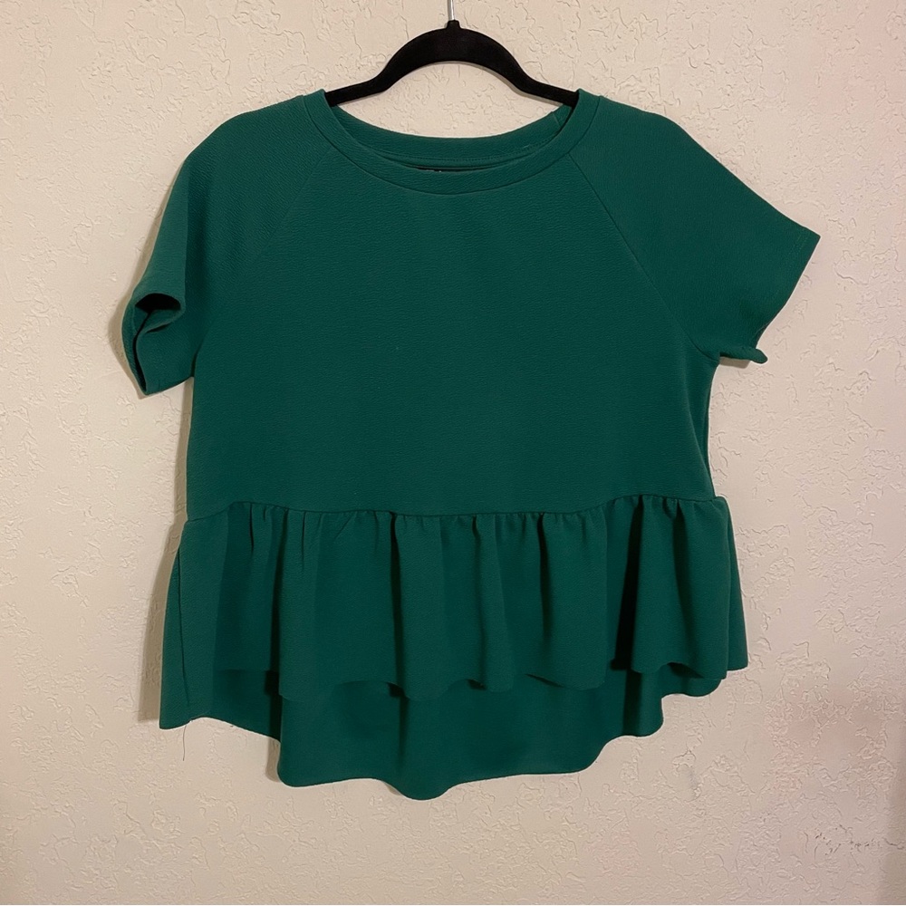 Green peplum top